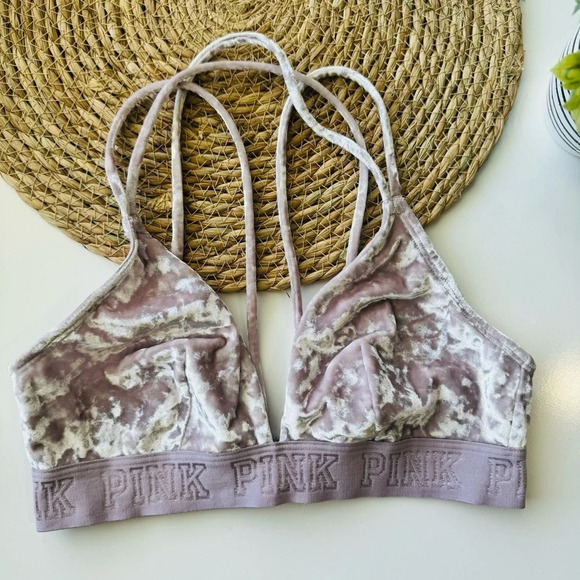 Victoria's Secret PINK Crushed Velvet Bralette Size Medium - Picture 4 of 6
